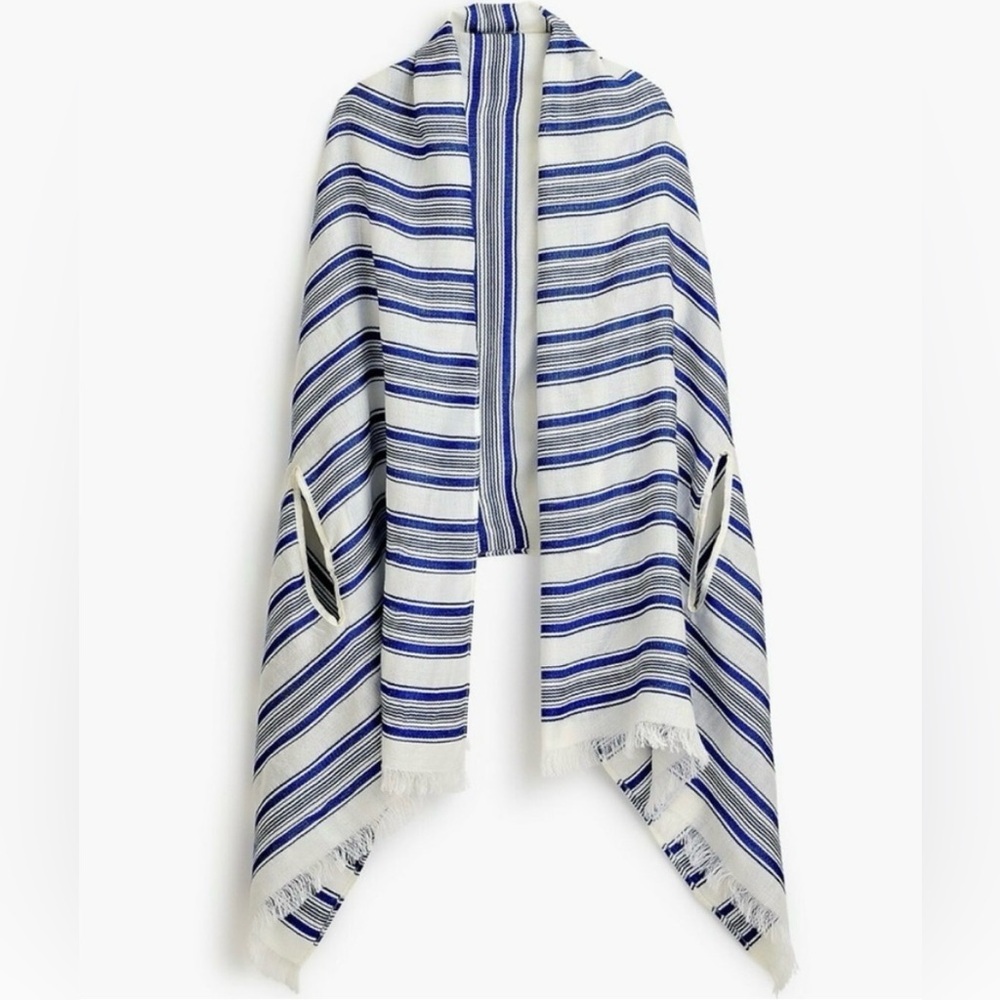 J Crew Summerweight Cape Scarf in Blue Scarf